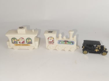 (2) Lenox Porcelain Train Carts