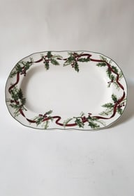 Vintage Charter Club Porcelain Winter Garland Dish