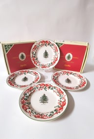 (4) 2007 Spode Porcelain Christmas Tree Plates