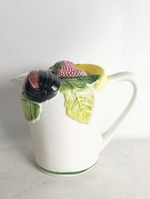 Vintage Himark Italy Ceramic Majolica Fruit Pitche