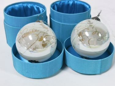 Pr. of Art Glass Ornaments