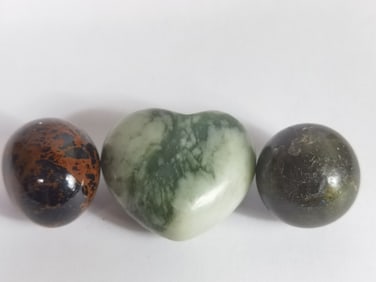 (3) Vintage Agate and Jade Carvings