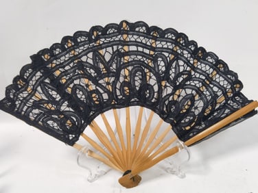 Vintage Black Lace Fan