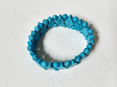 Reinforced Turquoise Bead Bracelet