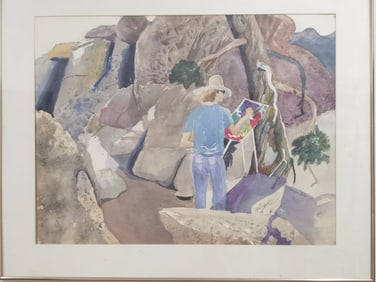 1991 Portrait Watercolor Painting, Signed Patricia