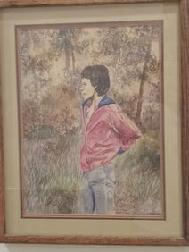 Anonymous Figure Watercolor Painting, Signed