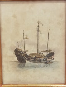 Vintage Sailboat Print, Signed by G. Nicol Pullmul