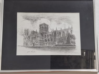 "York Minster" Etching, Signed