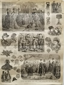 Vintage Victorian Style Clothes Pattern Print