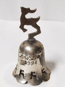 1994 Vintage Christmas Silver Plated Dinner Bell