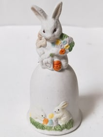 Vintage Porcelain Easter Rabbit Dinner Bell