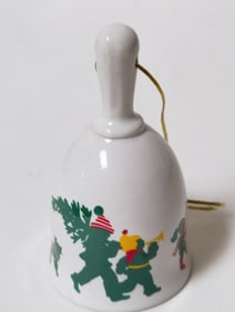 Vintage Porcelain Christmas Dinner Bell
