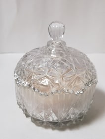 Vintage Glass Covered Candle Holder