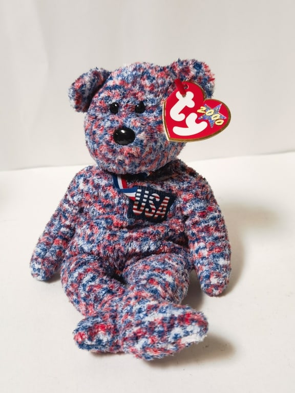 2000 Ty USA the Bear Beanie: 2000 Ty USA the Bear Beanie, 9in