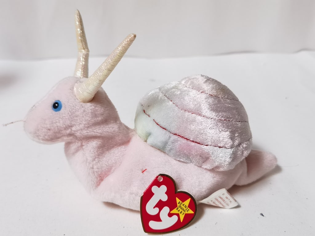 1999 Ty Swirly the Snail Beanie: 1999 Ty Swirly the Snail Beanie, 7in