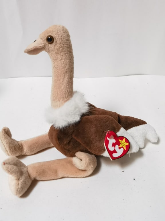 1997 Ty Stretch the Ostrich Beanie: 1997 Ty Stretch the Ostrich Beanie, 11.5in