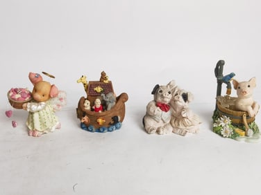 (4) Vintage Pig Table Decors: Hamilton Collection