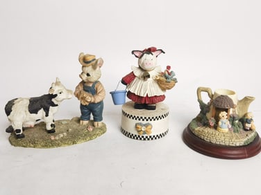 (3) Vintage Pig Table Decors