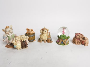 (6) Vintage Pig Table Decors