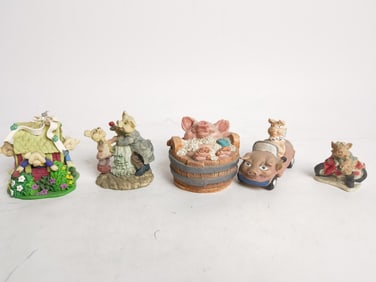 (5) Vintage Pig Table Decors