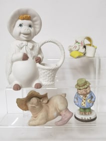Group of Porcelain Pig Figurines