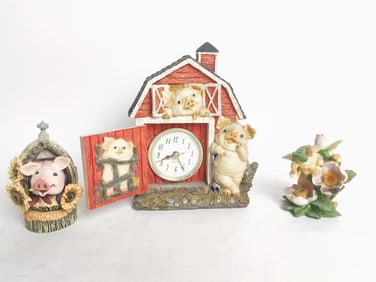 (3) Vintage Pig Table Decors