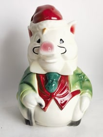 2004 American Retro Christmas Pig Porcelain Cookie