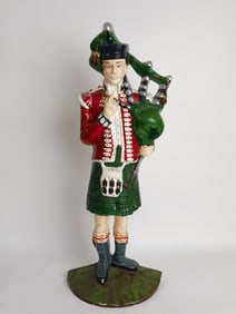 Vintage Cast Iron Scottish Highland Piper Doorstop
