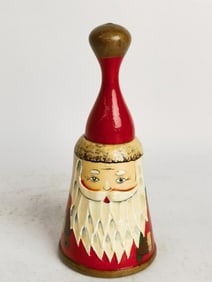 Vintage Russian Hand Painted Santa Dinner Bell