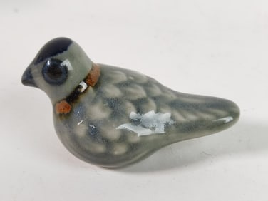 Vintage Signed Mexican Hand Painted Pottery Bird