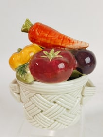 1995 Vintage Fitz & Floyd Porcelain Vegetable Sugar Bowl