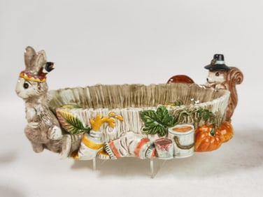1995 Vintage Fitz & Floyd Porcelain Thanksgiving Dish