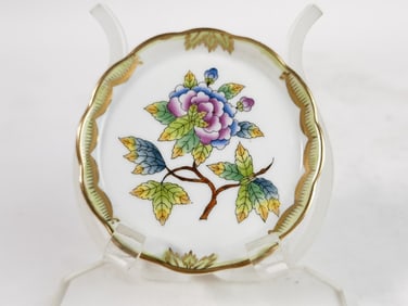 Herend Hungary Porcelain Gilt Rim Plate