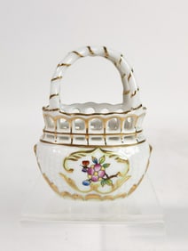Herend Hungary Porcelain Gilt Rim Basket