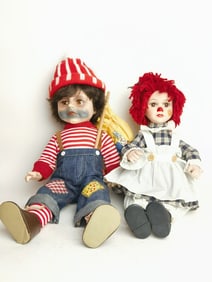 (2) Vintage Porcelain Clown Dolls