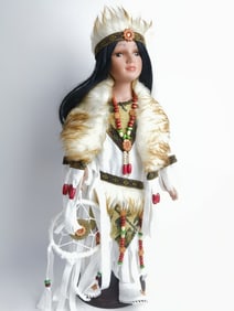 Vintage Native American Porcelain Doll