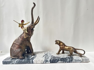 Vintage Bergman Style Bronze Boy Hunter Sculpture
