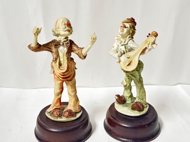 (2) Vintage Clown Figurine Music Boxes