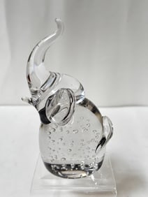 Vintage Controlled Bubble Glass Elephant