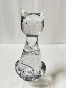 Vintage I.W. Rice Bubble Glass Cat