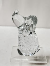Vintage Clear Bubble Glass Dog
