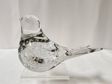 Vintage Clear Bubble Glass Bird
