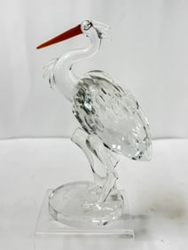 Vintage Faceted Art Glass Heron