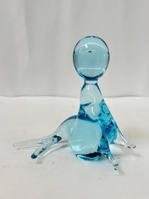 Vintage V. Nason & C. Murano Italy Blue Glass Seal