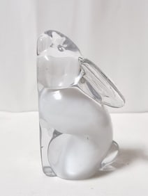Vintage Clear/White Art Glass Rabbit