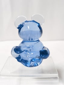 US Commemorative Fine Art Gallery Blue Glass Bear