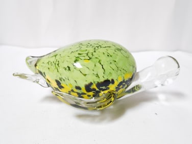 Vintage Murano Italy Green Art Glass Turtle