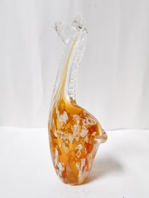 Vintage Crystal Clear Crystal Amber Glass Giraffe
