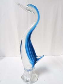 Vintage Murano Italy Blue Art Glass Duck