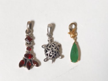 (3) Sterling Silver Necklace Pendants